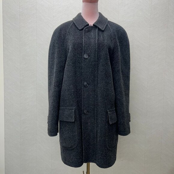 DI BELLO Men Wool and Mohair Dark Grey Peacoat Size 48 Made in Italy - Picture 1 of 11